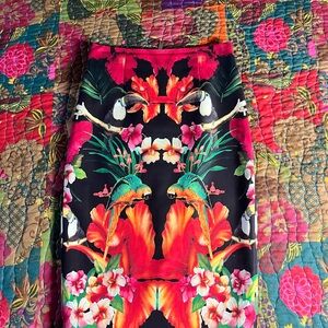 Ted Baker Black and Red Floral Skirt